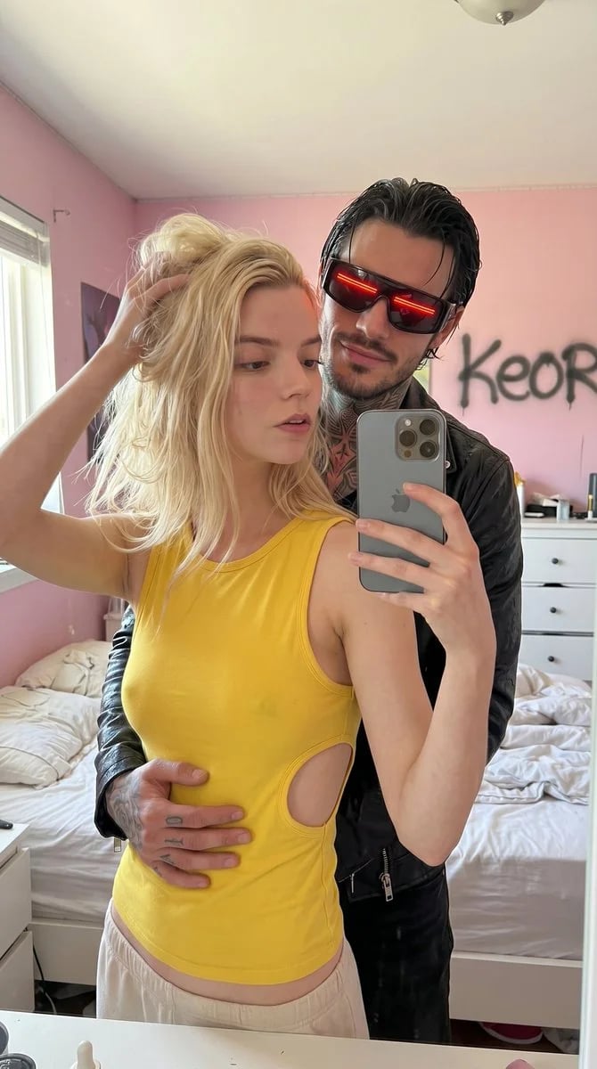 Nano Banana 2 photorealistic celebrity-lookalike bedroom selfie prompt