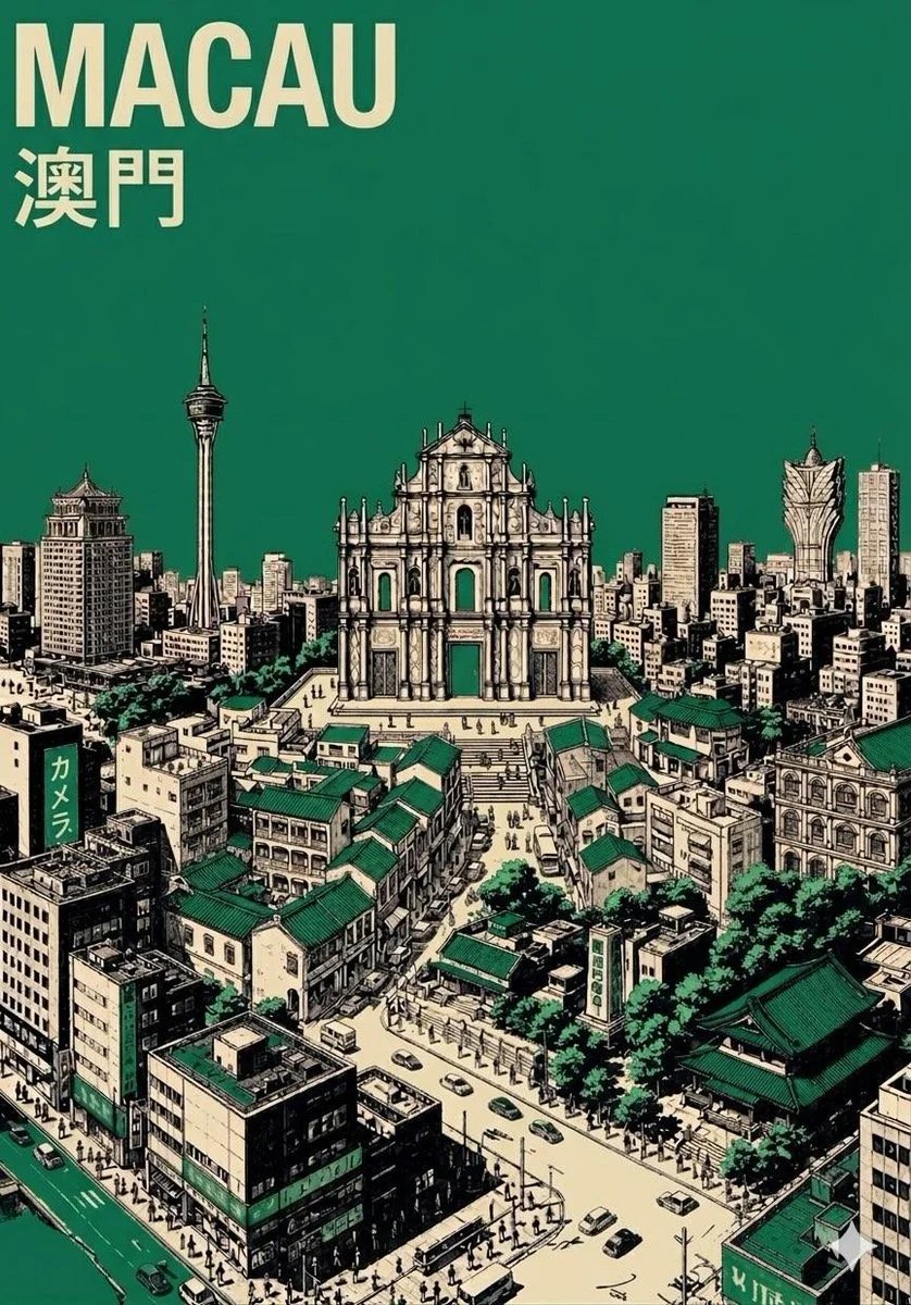 Mid-Century Minimalist City Travel Poster Prompt