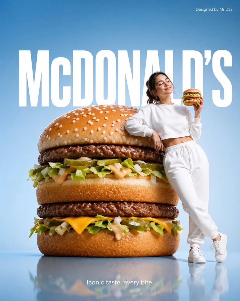 Minimalist Big Mac commercial ad