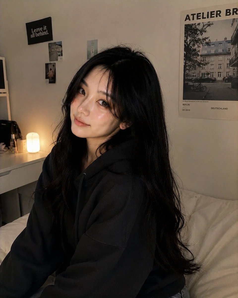 GPT Image 2 cozy Korean bedroom portrait prompt