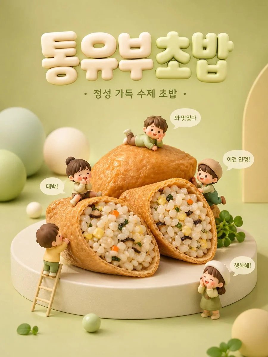 Ultra-Cute Korean Food Advertisement Poster