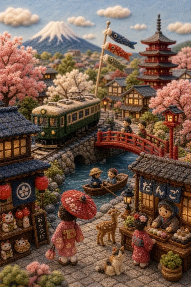 GPT Image 2 Felt Diorama Country Prompt Template