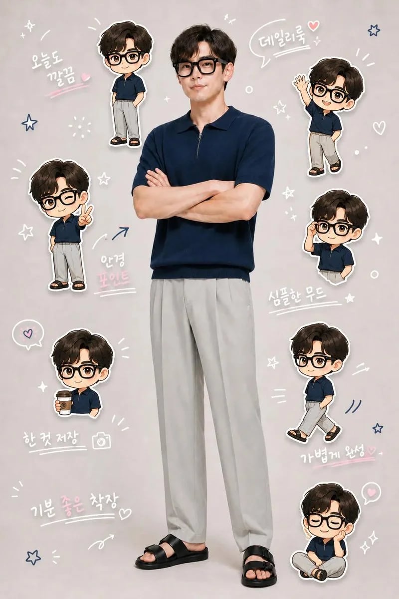 Chibi Clone Sticker Diary Fitness Photo