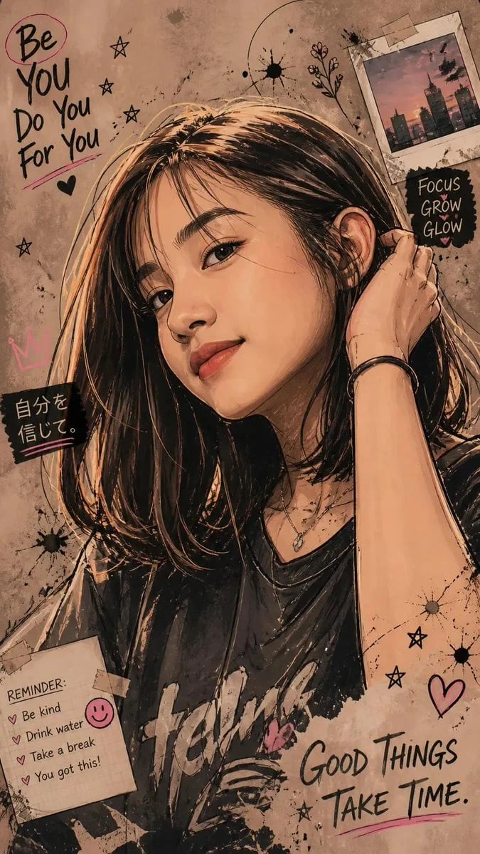 Stylized Inspirational Scrapbook Portrait