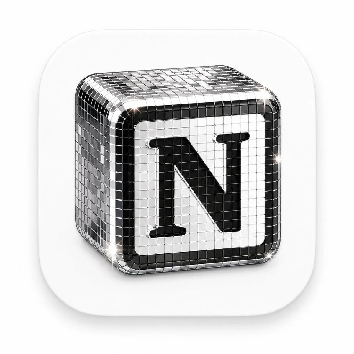 GPT-Image-2 迪斯科玻璃铬材质 3D App 图标提示词
