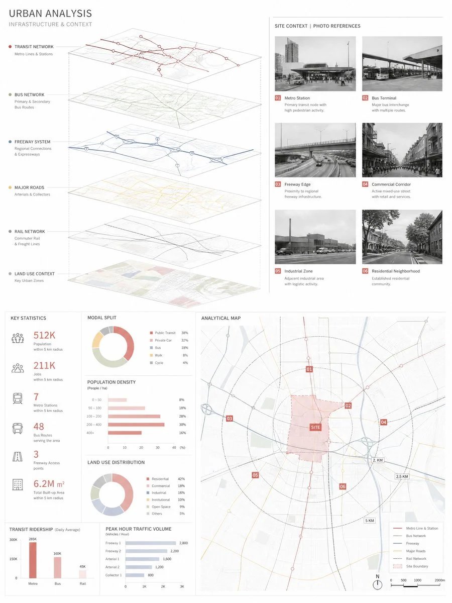 Clean Academic Urban Analysis Architecture Board