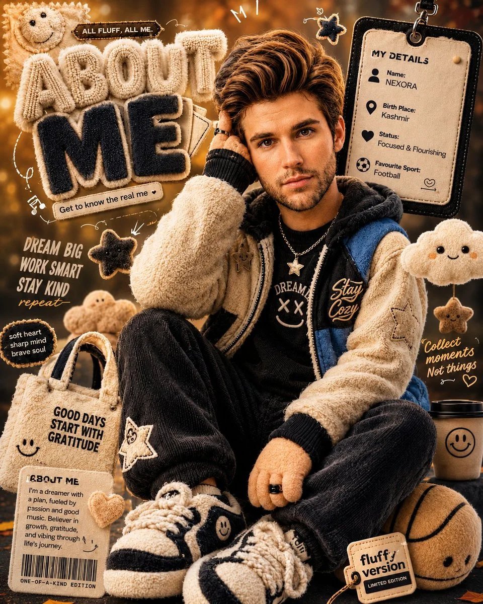 Cute Fluffy Toy-Style About Me Poster