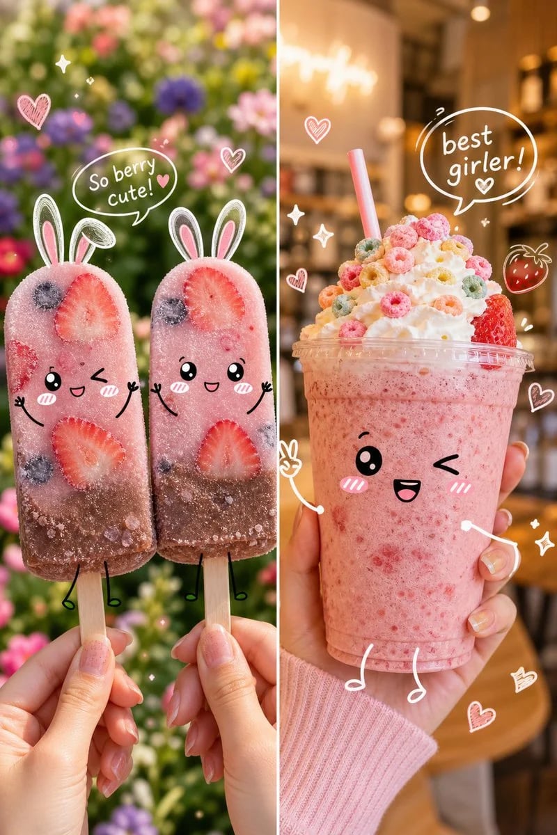 Kawaii ice cream and cafe food photography prompt