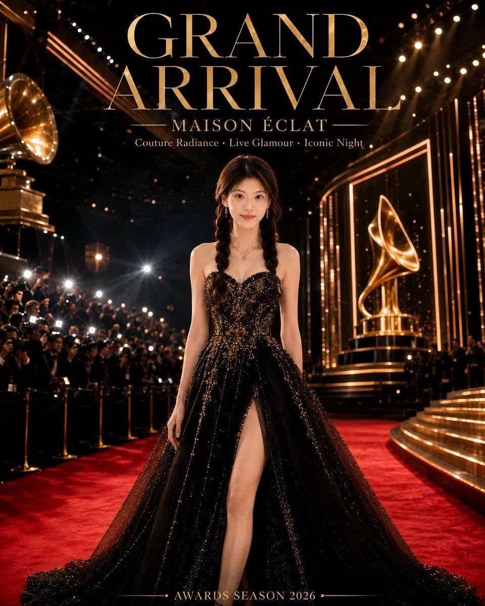 Grammy-Inspired Red Carpet Luxury Fashion Poster
