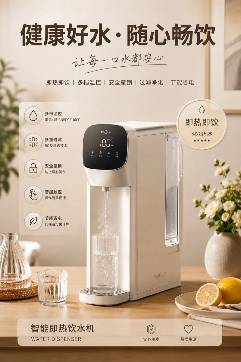 GPT Image 2 温馨家用电器产品海报提示词