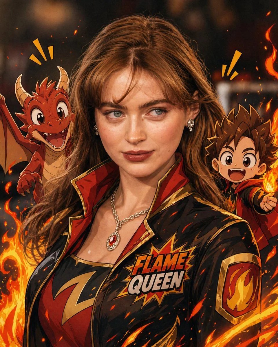 Mixed-reality comic transformation with realistic face and cartoon fire effects