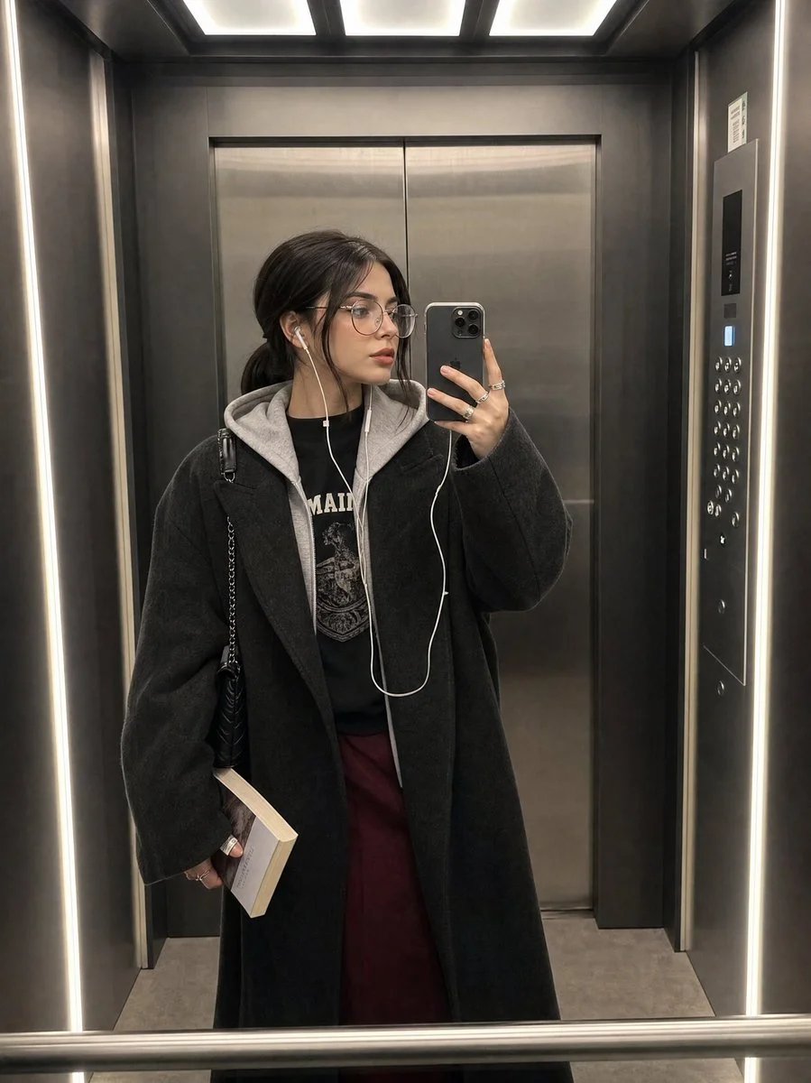 Ultra-realistic iPhone elevator mirror selfie
