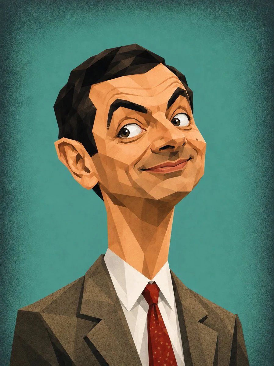 GPT-Image-2 low-poly geometric caricature portraits