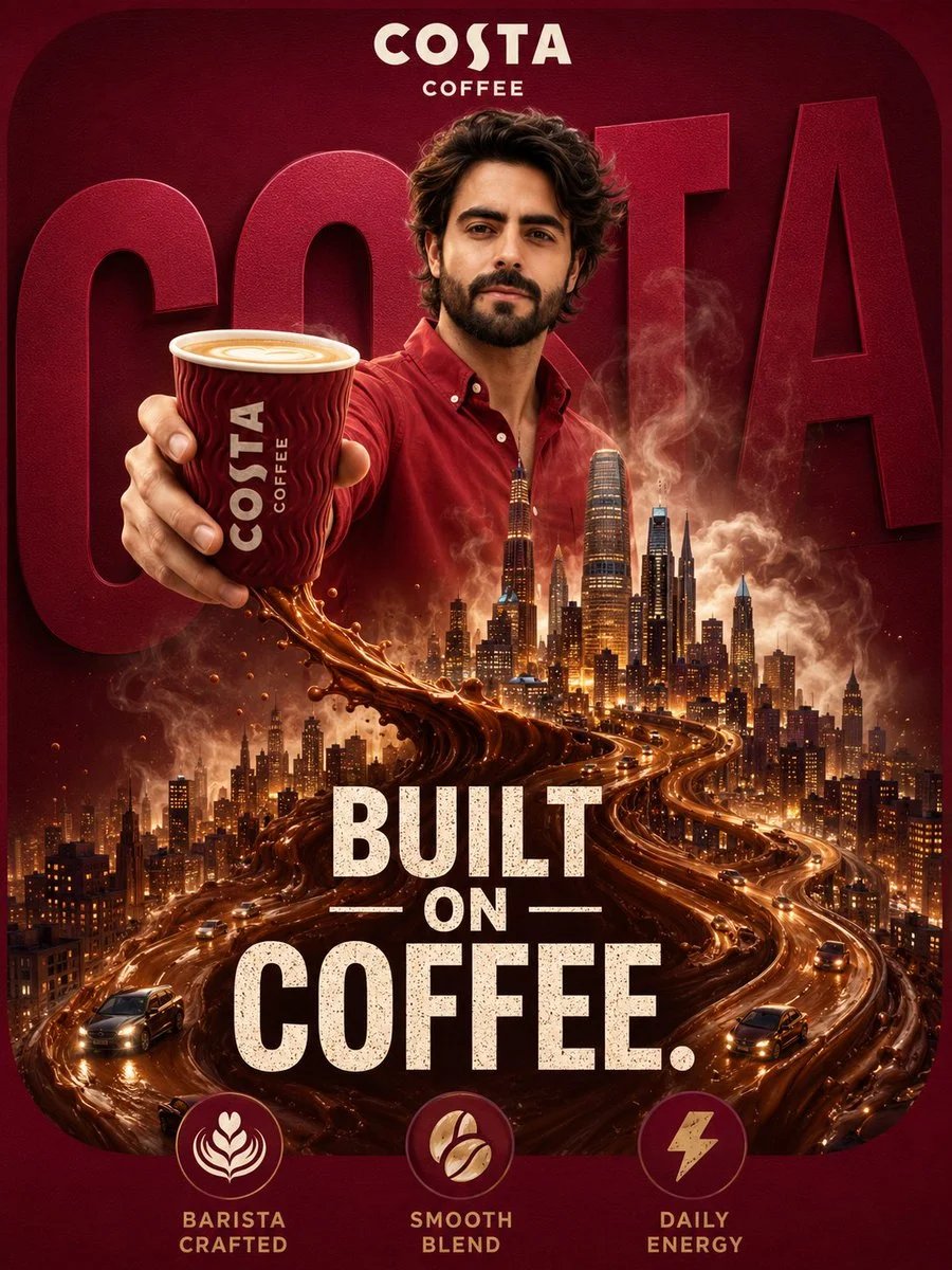 Costa Coffee surreal city poster