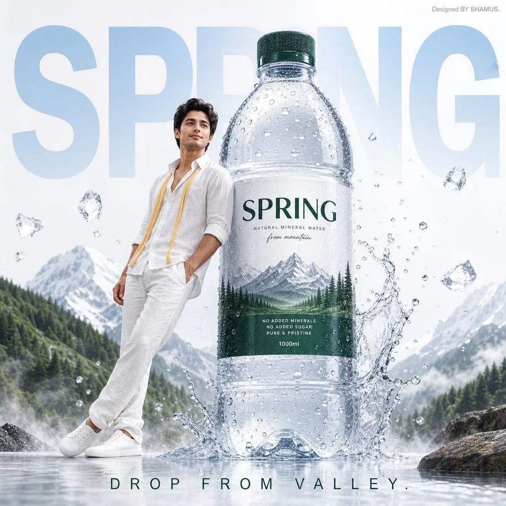 Premium SPRING Mineral Water Advertisement Poster