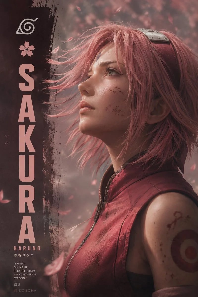 Premium Cinematic Anime Kunoichi Character Poster