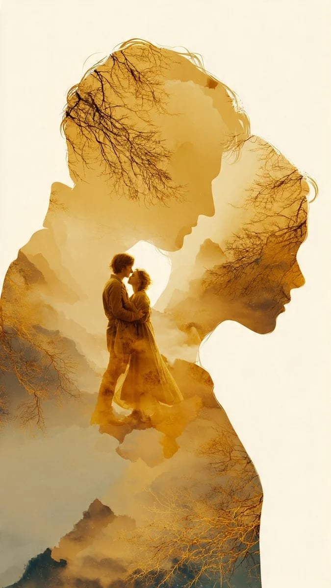 Double Exposure Romantic Silhouettes