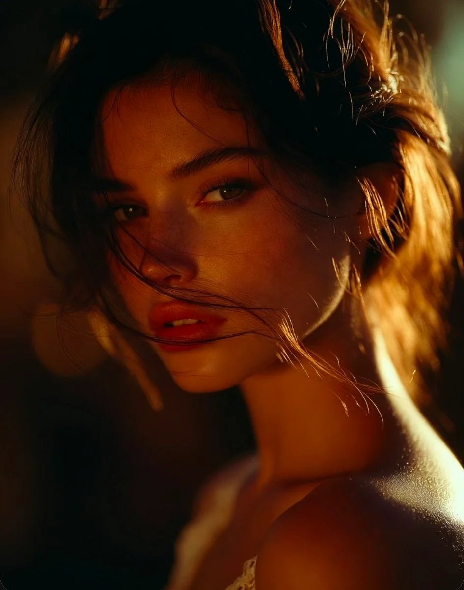 Cinematic golden hour portrait