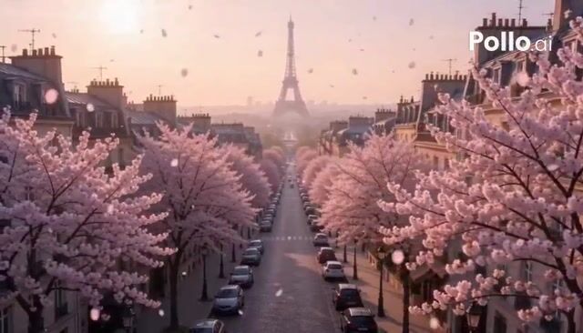 Dreamy Spring Paris Cityscape