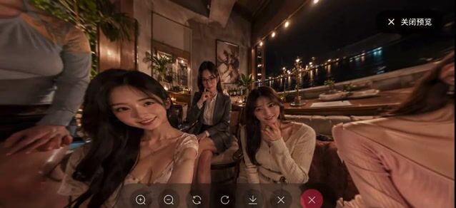 GPT Image 2 生成“被美女包围”的360度全景图