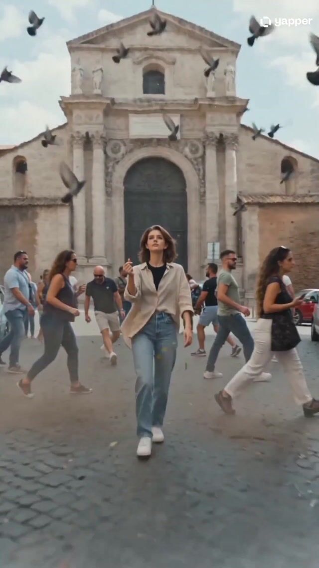 Cinematic time-freeze short film in an Italian old town