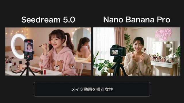 Seedream 5.0 VS Nano Banana Pro シンプルなText to Image比較