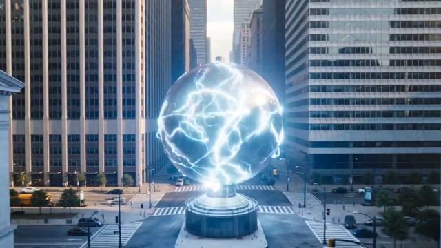 Cinematic city-destruction shockwave from an energy core detonation