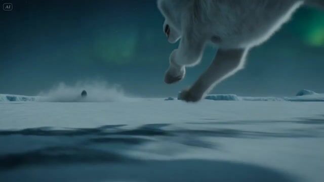 Arctic Wolves Clash Under Aurora Skies