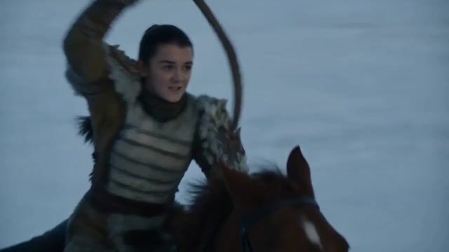 Girl Rider Battles an Ice Predator on a Frozen Dawn Grassland