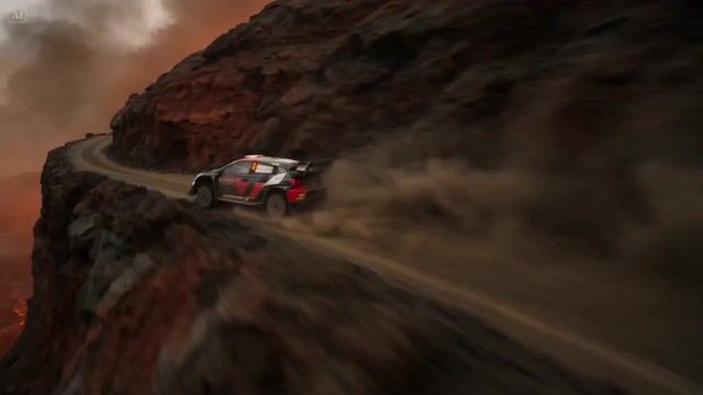 Volcanic Cliff Rally Stunt with Wingsuit Ejection