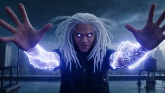 Electric Storm Superhero Battle in a City