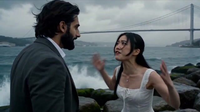 Seedance 2 cinematic romantic disaster drama with tsunami kiss scene