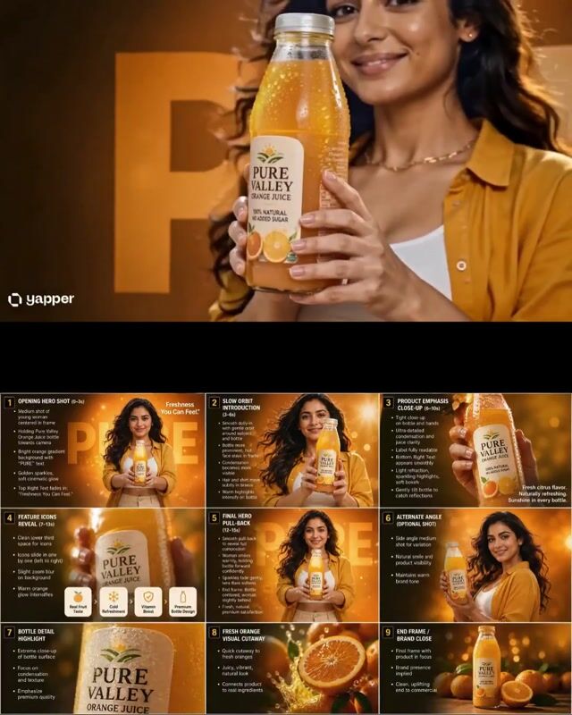 Seedance 2.0 orange juice commercial prompt