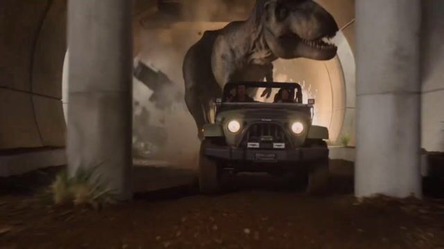 T-Rex Through the Tunnel Jurassic-Style Chase Prompt