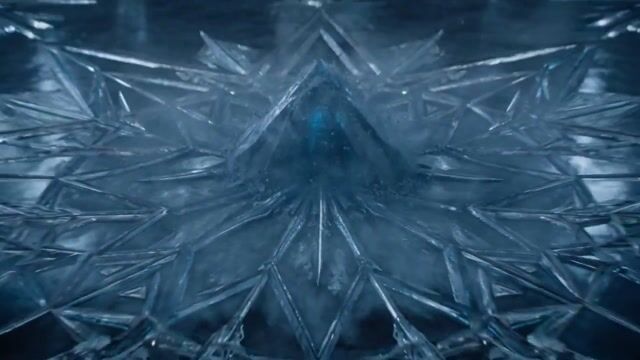 Epic VFX shot of an ice beast forming and unleashing a freezing shockwave