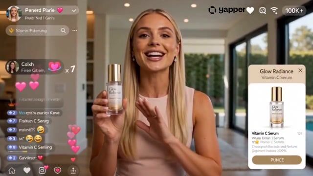 American Livestream Shopping Ad for Vitamin C Serum