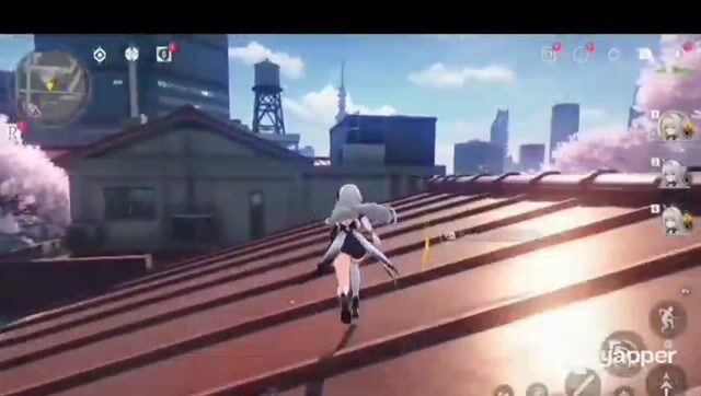 Anime RPG Rooftop Gameplay in Futuristic Tokyo