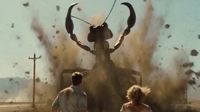 Giant Ant Attack in a Desert Sci-Fi Monster Scene