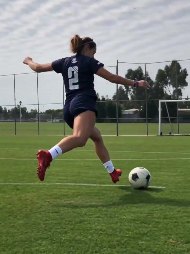 Female soccer player Nike-style commercial shot