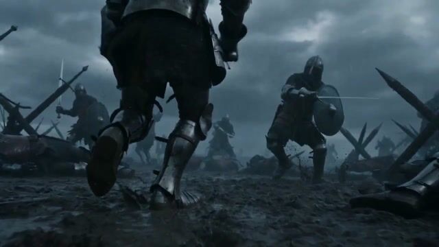 Epic medieval knight battle shot