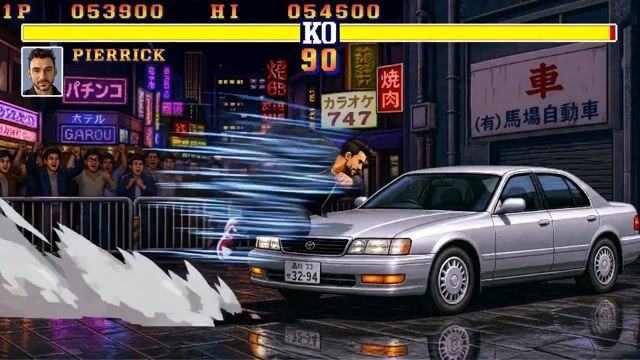 Seedance 2 Prompt for Animated Retro Arcade Car Destruction Fight
