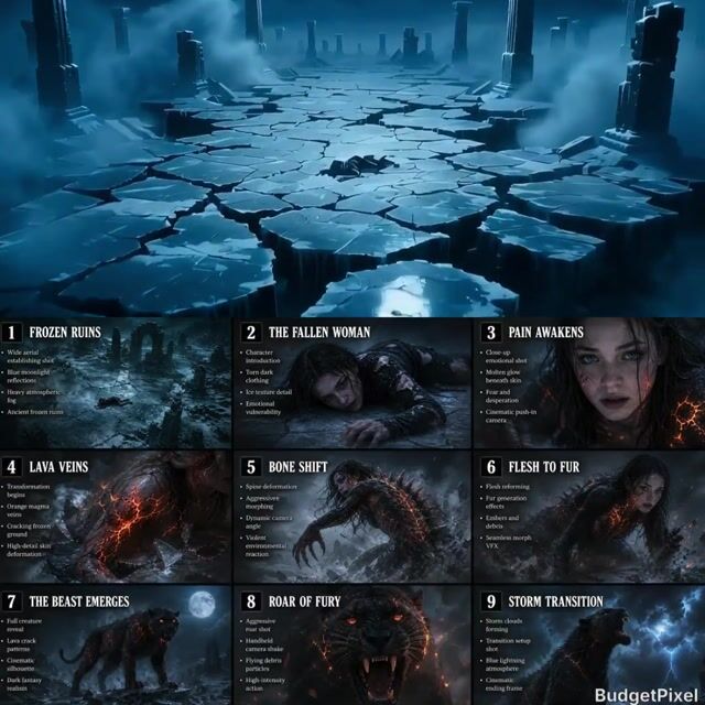 Dark Fantasy Woman-to-Panther Transformation Sequence